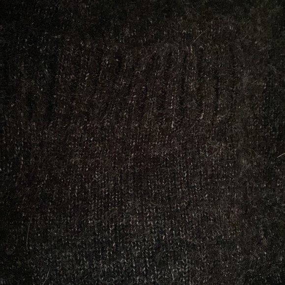 Zara Women Grey Drape Open Front Black Knit Sweater Cardigan Medium - Picture 6 of 8